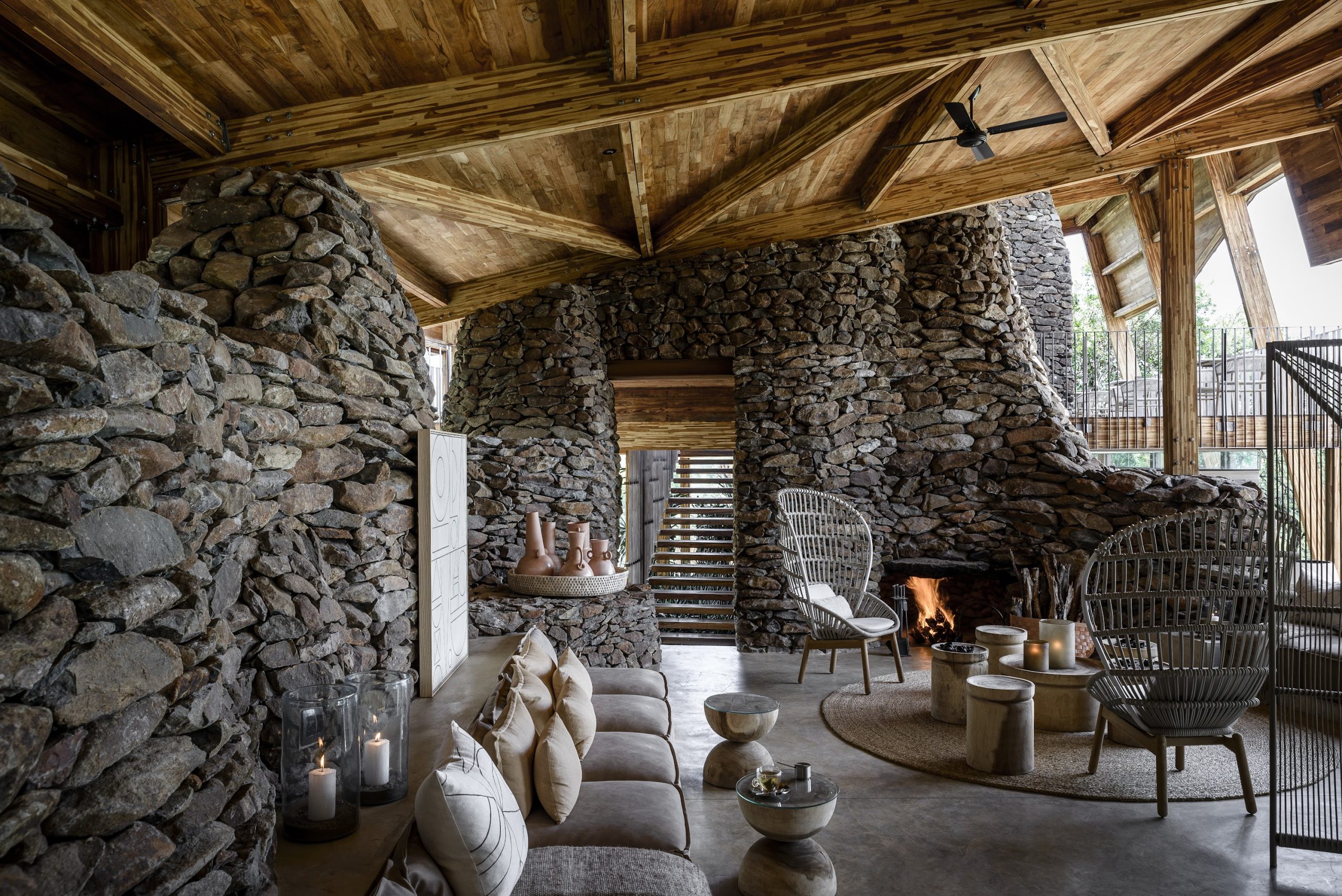 Singita Faru Faru Lodge Fire Place